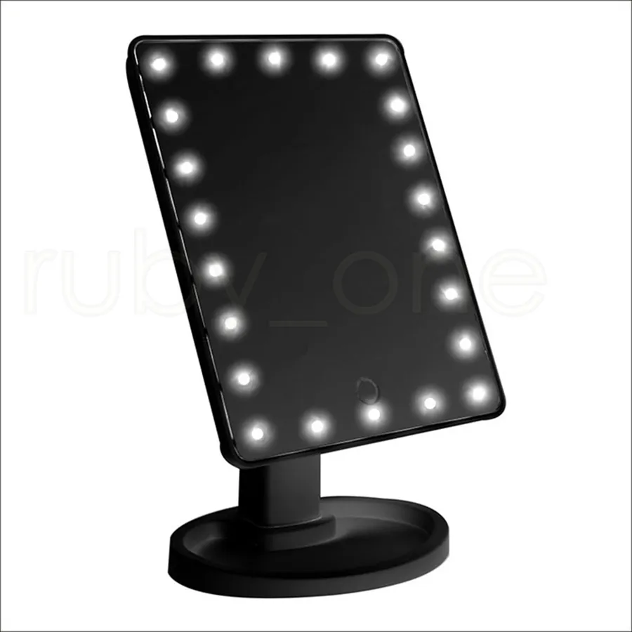 Make Up LED Mirror 360 graders rotation Touch SN Make Up Cosmetic Folding Portable Compact Ficka med 22 LED -ljus Makeup Mirror6243932