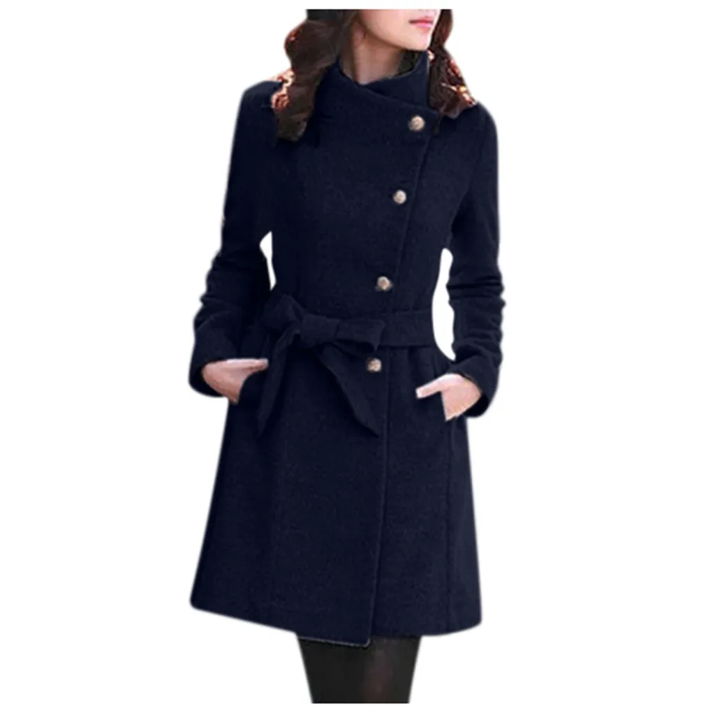 Cappotto invernale da donna in lana con risvolto Trench manica lunga Cappotto capispalla Dropshipping taglia Abbigliamento da lavoro il tempo libero spedizione gratuita LJ201106