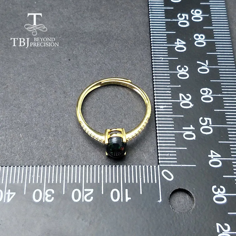 TBJBLACK Эфиопский опал овальный овальный срез 68 -мм натуральное классическое кольцо Gemstone в 925 стерлинговых драгоценностях с подарочной коробкой 2011136085891