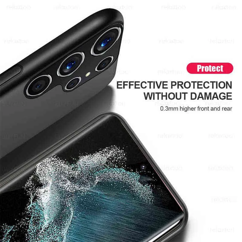 Auto magnetische houder lederen telefoon beschermhoes voor Samsung Galaxy S 22 S22 Ultra Pro Plus S22Ultra 5G TPU zacht frame bescherm coque W1985108