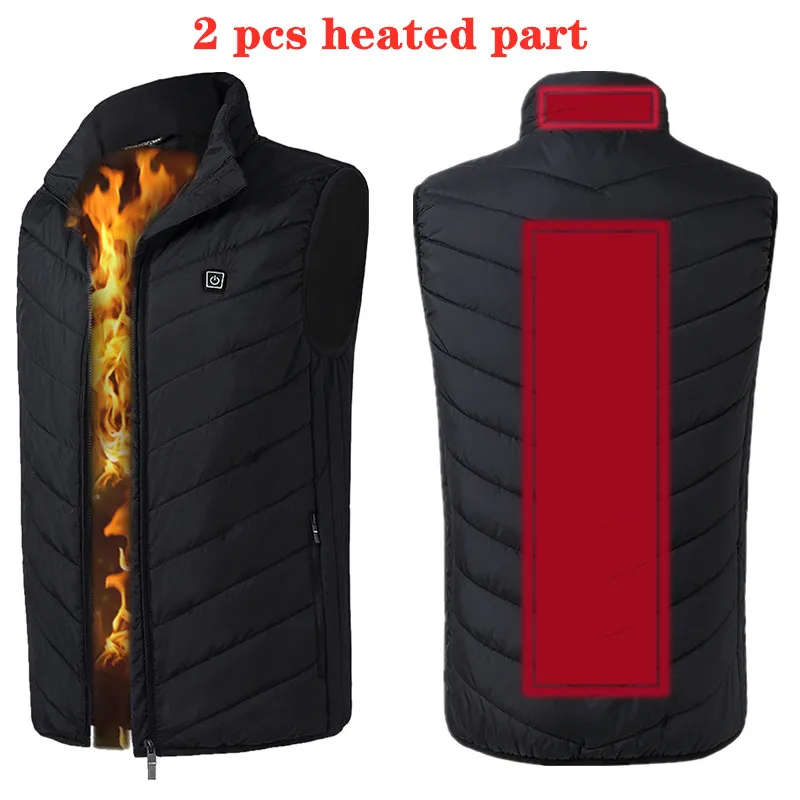 EBAIHUI 9 PLACSS USBジャケット加熱した加熱されたベストメン女性熱投資温度衣類狩猟ベスト冬の暖房ジャケットブラックA5546580