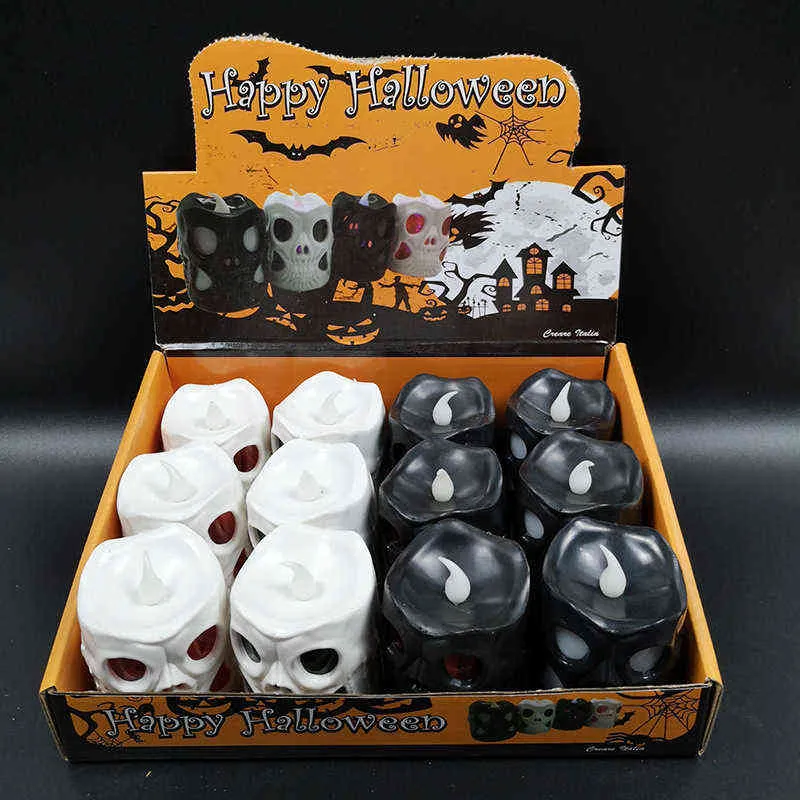 Halloween Pumpkin Lamp LED Candle Pumpkin Lantern for Halloween Home Bar Decoration Party Supplies Props H1222