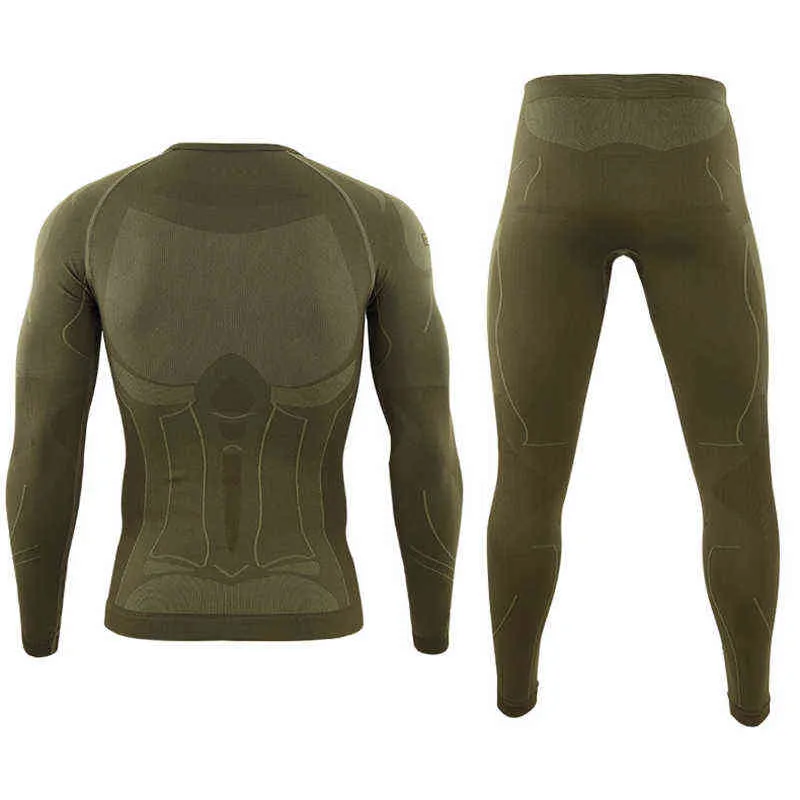 Winter Warm Tight Tactical Thermal Underwear Sets Men's Outdoor Function Breathable Training Cycling Thermo Long Johns 220107