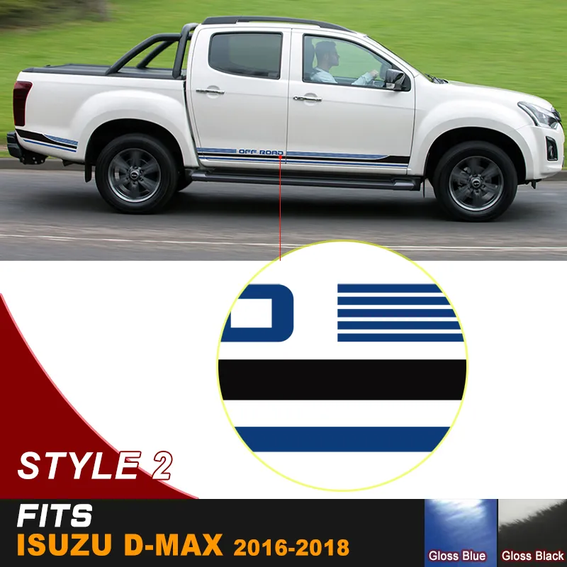 D-MAX полосу боковой двери графический виниловый гоночный автомобиль наклейка для Isuzu d-max Cabine Crew 4x4 2012-2018