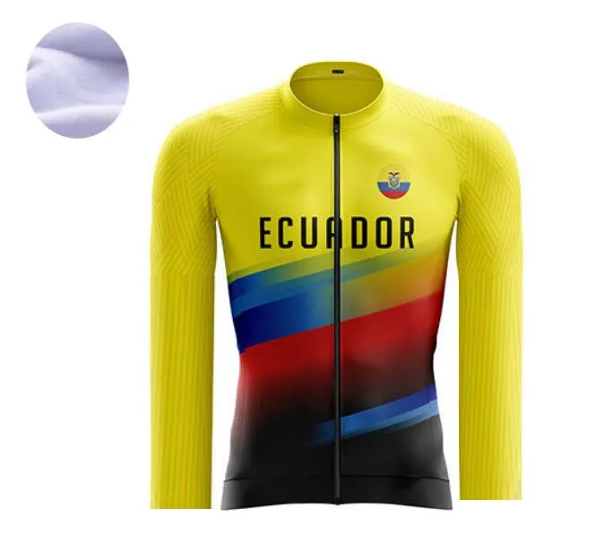 2021 Ecuador Winter Fleece Thermo-Radtrikot Winter Fahrradbekleidung Ciclismo Maillot MTB P8293d