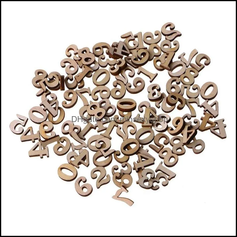 Sewing Notions & Tools 100Pcs Wooden 0-9 Numbers Embellishments 15mm Scrapbooking Card Making Craft DIY HX6D