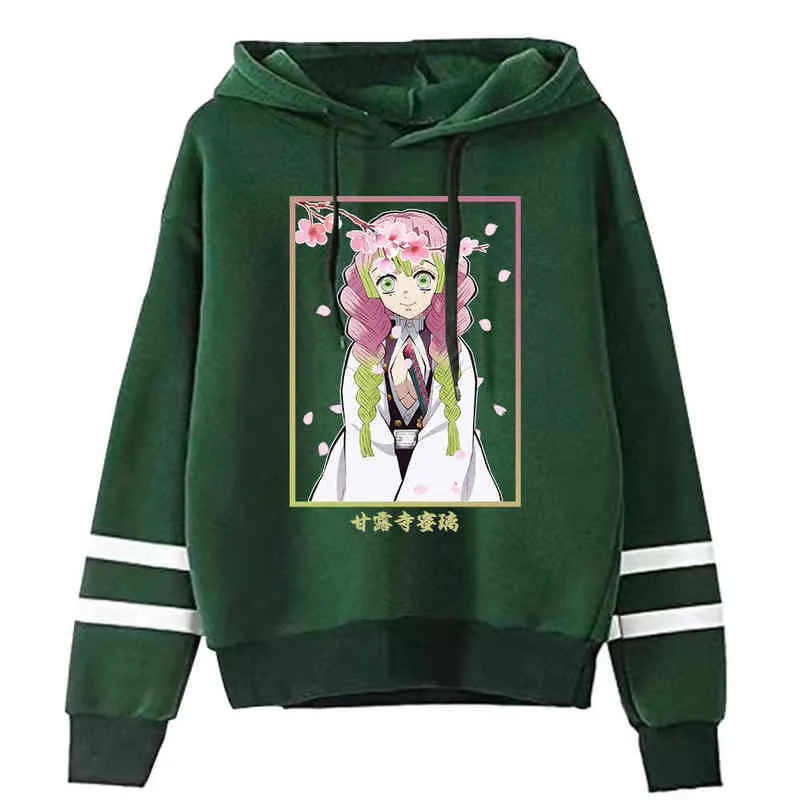 Demon slayer hoodies kimetsu nej yaiba kanroji mitsuri sweatshirts mysiga toppar sudadera Felpa moletom anime gåva h1227