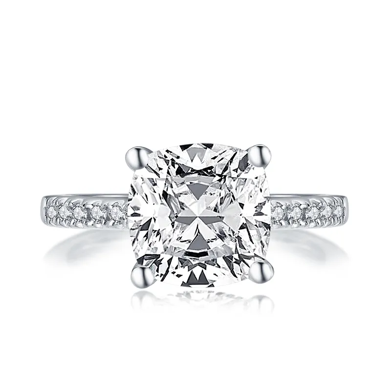 Ainuoshi mode 925 sterling silver 325 karat kudde klippt förlovningsring simulerade diamant bröllop silver ring smycken gåvor y23219197
