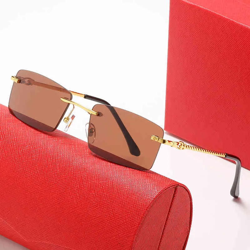 designer sunglasses 10% OFF Luxury Designer New Men's and Women's Sunglasses 20% Off twist leg frameless square Fashion personalized optical glasses