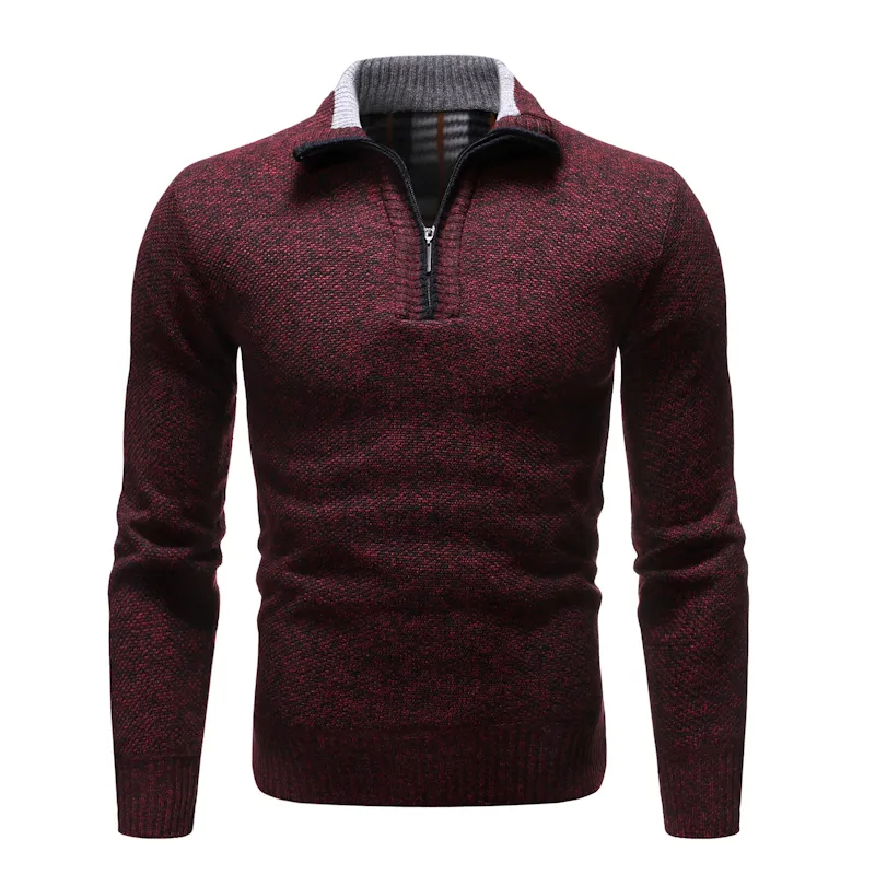 NEGIZBER Autumn Winter Mens Sweater Solid Slim Fit Pullovers Men Sweaters Casual Thick Fleece Turtleneck Sweater Men 201221