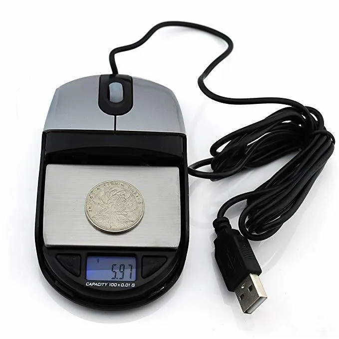 Slingifts 100g 0 01g Kitchen Scale USB Computer Optical Mouse Hidden Digital Pocket Scale Accurate Jewelry Scale Ship Y2003301e