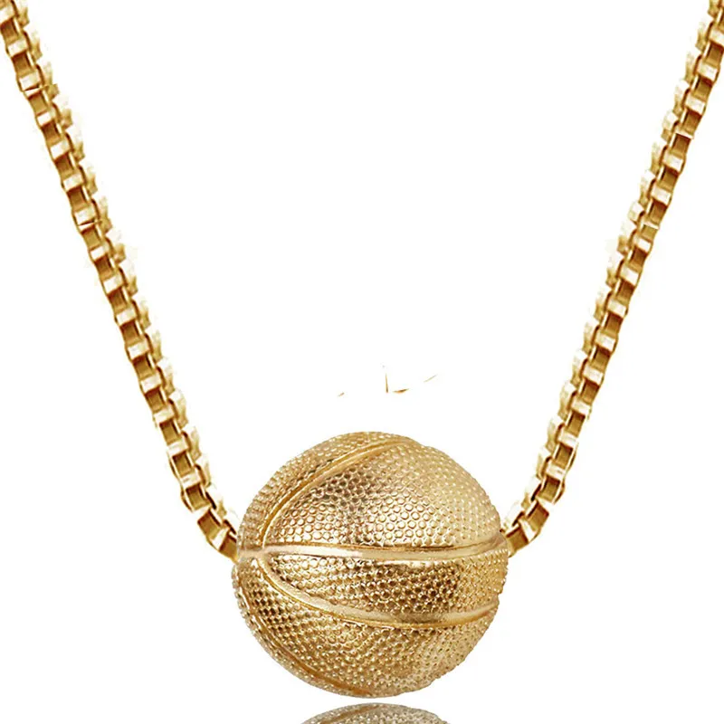Złote i srebrne wisiorty z koszykówki Naszyjniki ze stali nierdzewnej Biżuteria Sport wisiorki fabryka biżuterii Whole4447534