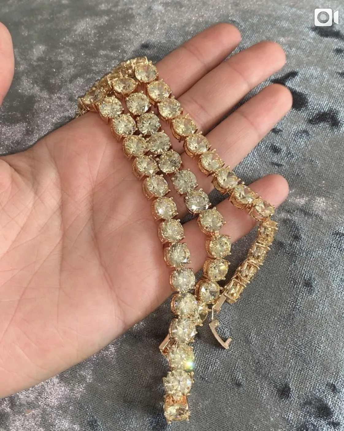 Pulseras de diamantes redondas de 4-8 mm llenas de oro blanco de 14 quilates hechas a mano para mujeres, hombres, compromiso de lujo, boda, joyería de piedras preciosas de topacio 18 cm W264J