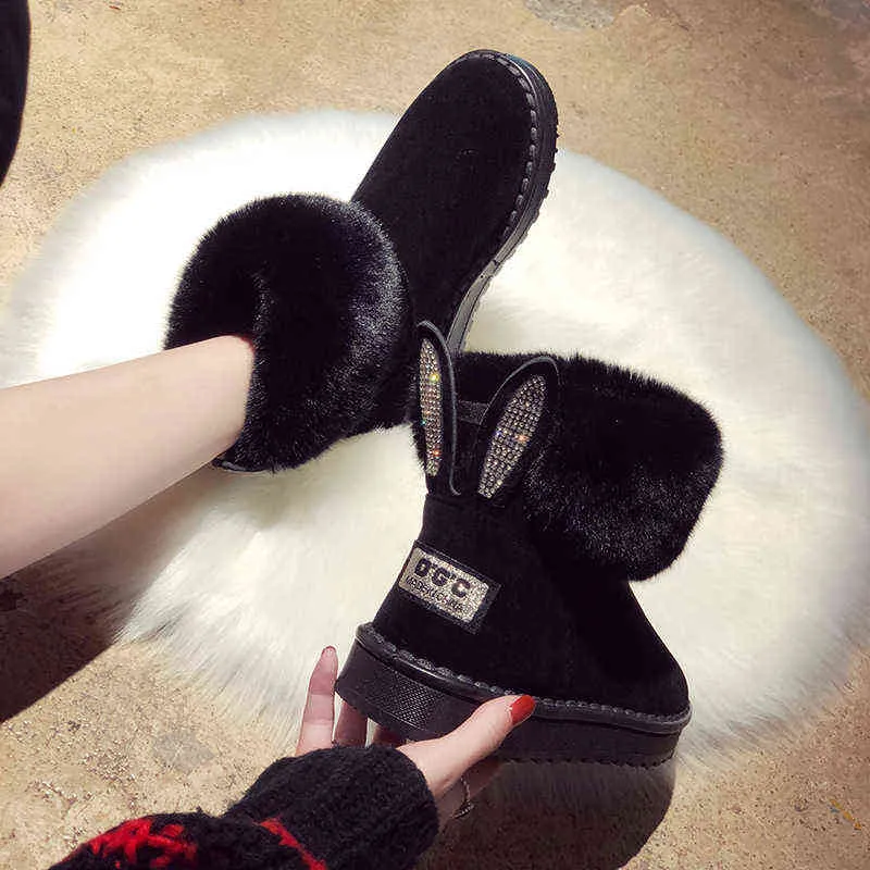 أحذية النساء الشتاء الثلوج الإناث Duantong الدافئة الدانتيل شقة مع أحذية بوتاس موهير بيع 220114