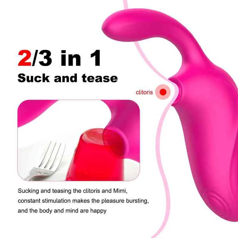 Vibromasseur 3 en 1 pour succion du Clitoris et du point G, stimulateur de succion du mamelon, jouets sexuels féminins pour adultes, 18 0216