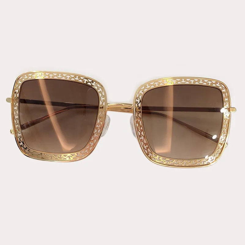 2019 nouvelles lunettes de soleil carrées femmes marque Designer rétro métal évider cadre lunettes de soleil de luxe nuances femme Uv4009106109