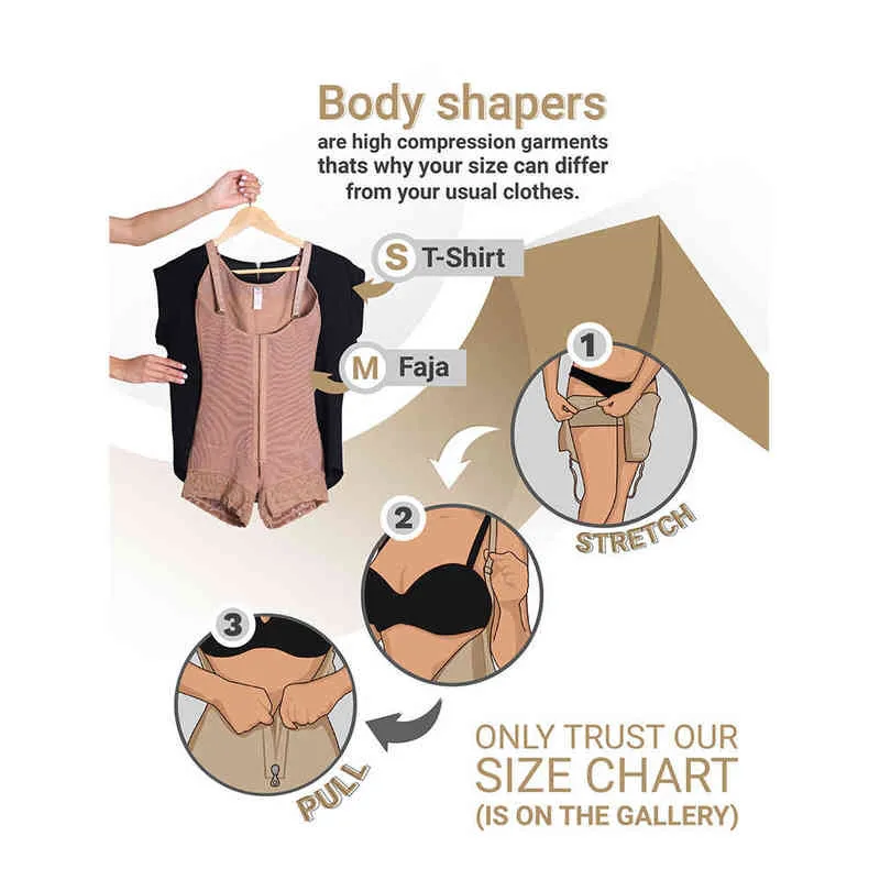 Powernet Gordel Verox Beha met drie haken aan de voorkant van lycralong Dij Afslankende vrouw Verminderde gordels Colombiaanse reductieve shapewear 227707799