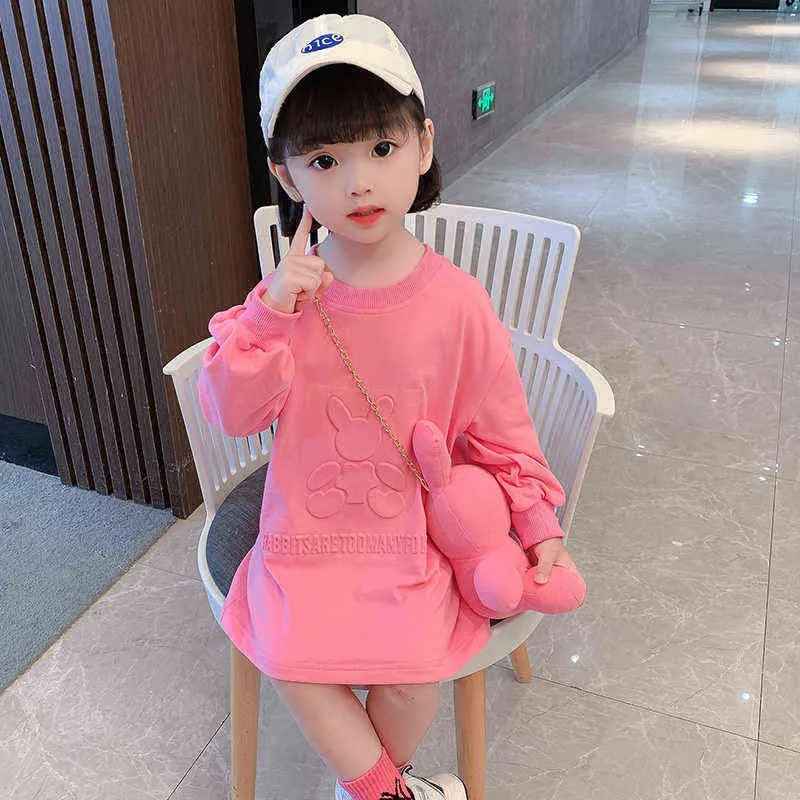 Girl Sets Children Kids Clothe Cute Winter Long Sleeve Classic Outfit with Bag for 1-12T Casual Birthday Party Holiday Suit G220310