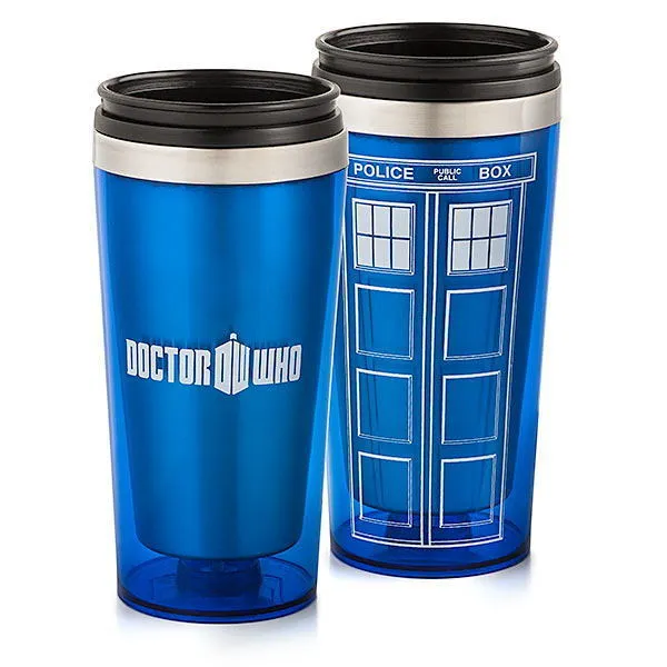 Doctor Dr Who Tardis kaffekopp rostfritt stål interiör termos mugg termomug termocup 450 ml kvalitet 201109275g