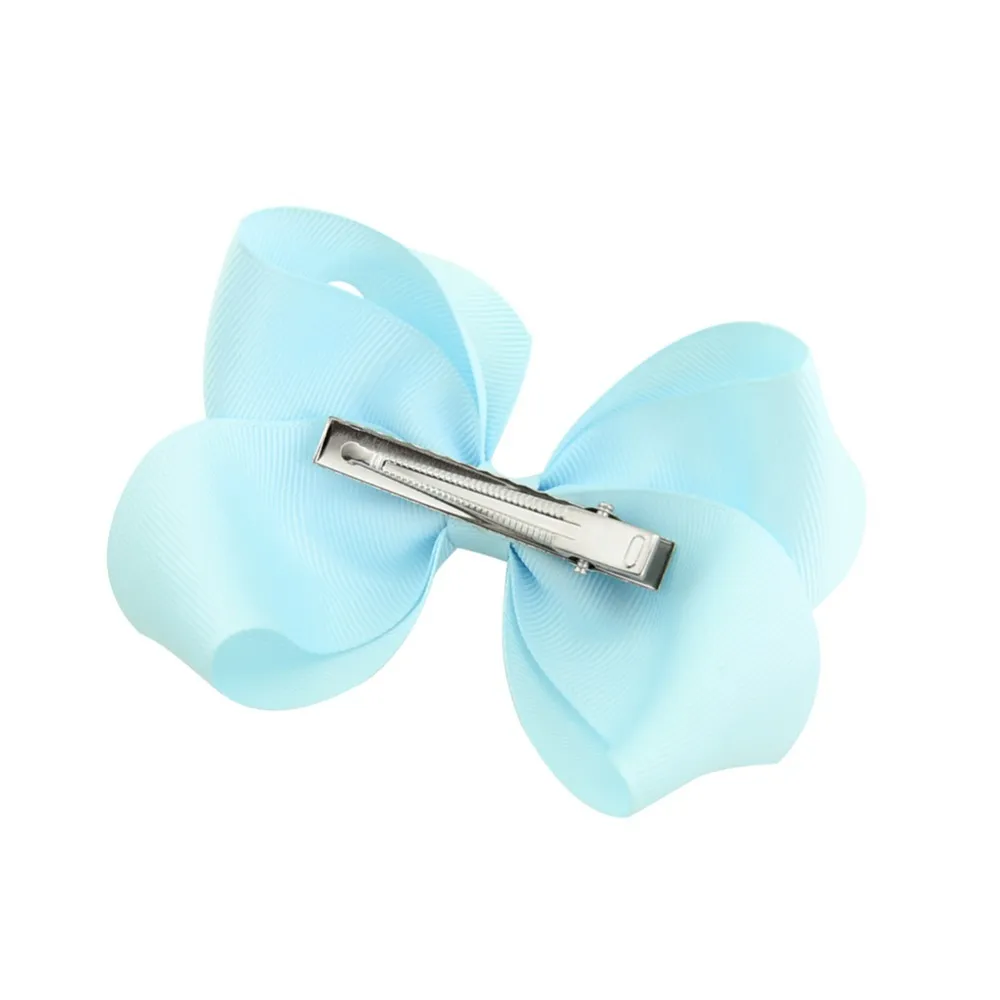 Handmade Bows With Clips Girls Solid Grosgrain Ribbon Bow Kids Boutuique Hair Accessories 612