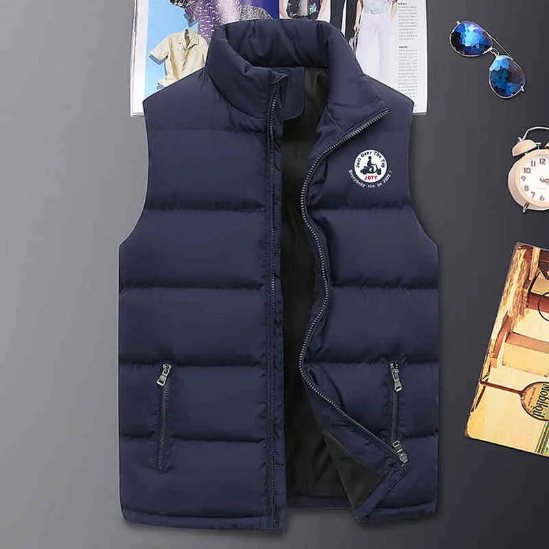 Man Jacket Winter Windproof Sleeveless Zipper Vest Male Autumn Waistcoat Streetwear Warm Pocket Coat Casual Jott Print Vests 220113818556