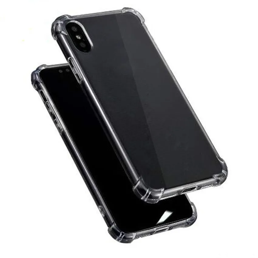 Shock -надежные прозрачные силиконовые телефона для iPhone 13 12 11 XS XS Max XR 8 7 6 плюс мягкий TPU Clear Back Cover