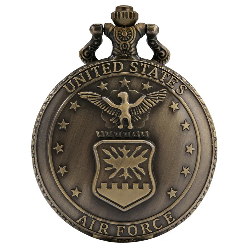 Männer Quarz Taschenuhren Legierung Vereinigten Staaten Military Serie Retro Stil Runde Weißes Zifferblatt Anhänger Uhr Halskette Kette Uhr Gift3017
