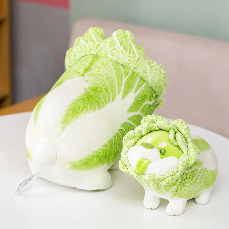 Cabbage Shiba Inu Dog Cute Vegetable Fairy Anime Plush Toy Fluffy Stuffed Plant Soft Doll Kawaii Pillow Baby Kids Toys Gift 220707