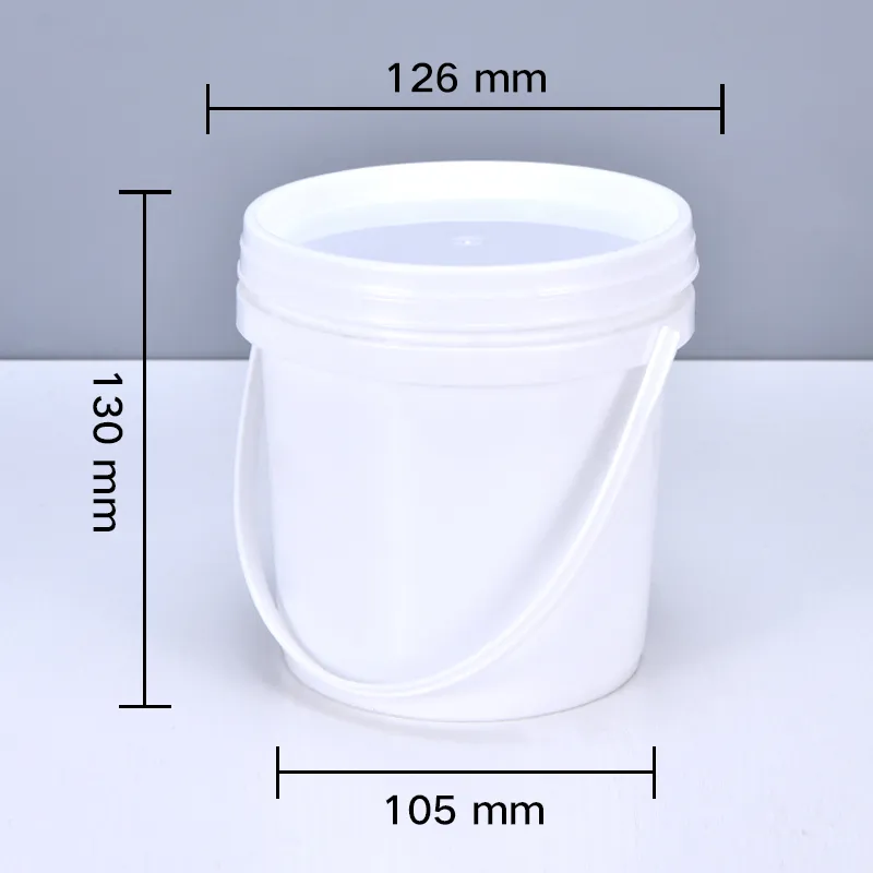 Seau en plastique rond de 1000ML avec couvercle, récipient de qualité alimentaire pour seau de stockage de céréales de crème d'eau de miel, de 10 pièces C01163346