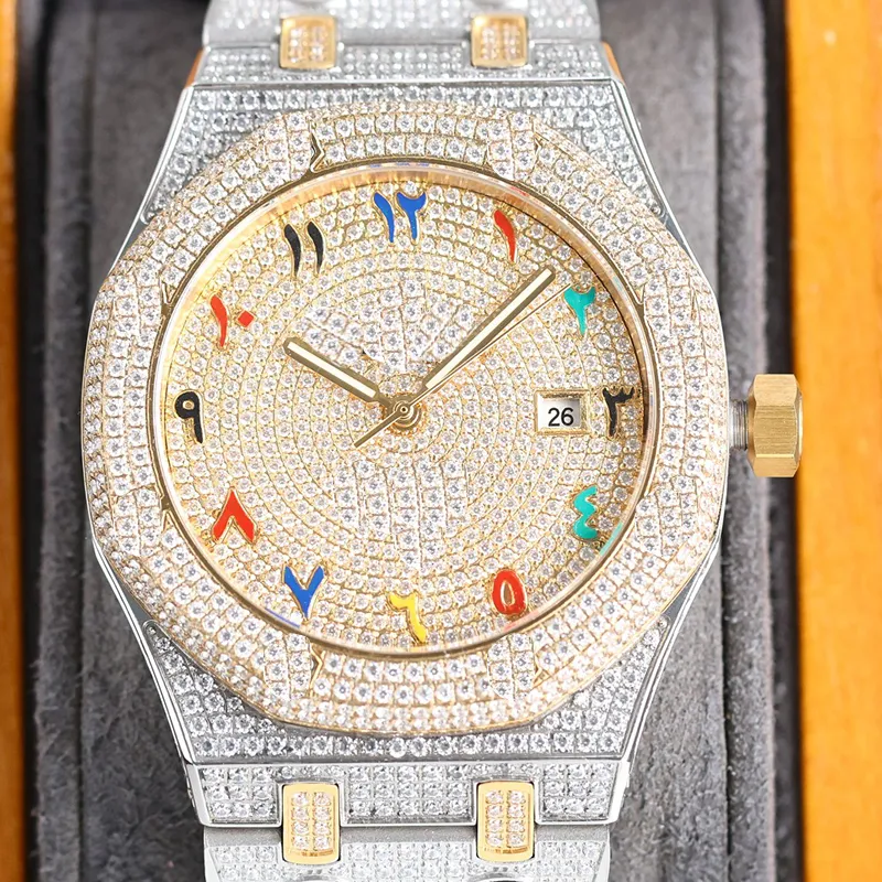 Diamond Watch 40MM Automatic Mechanical Mens Watches For Men WristWatch Stainless Steel Swarovski Fashion WristWatches Montre De L283S