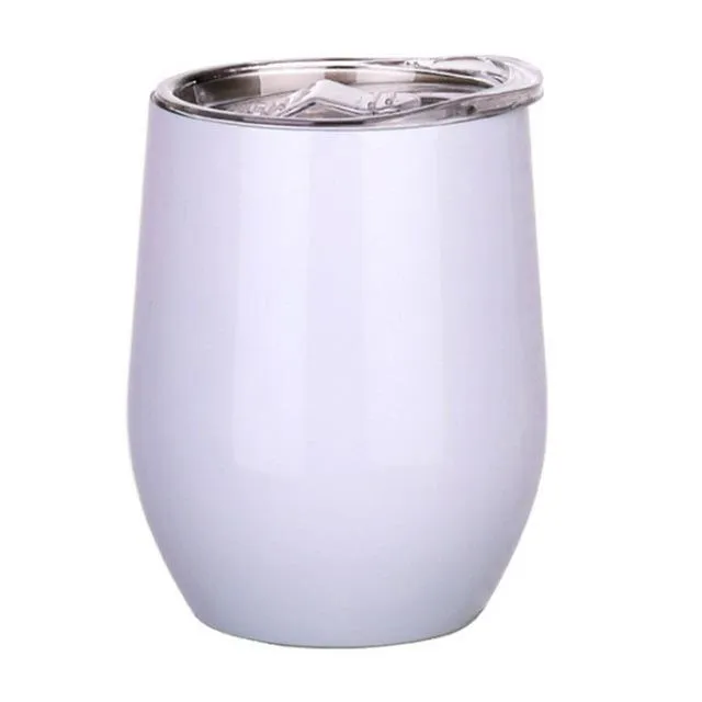 12 oz Yumurta Kupası Paslanmaz Çelik Tumbler Çift Duvar Su Şişesi Şarap Bardakları Bira Kupa Mutfak Bar Drinkware LID ile FY4318 Ücretsiz Kargo