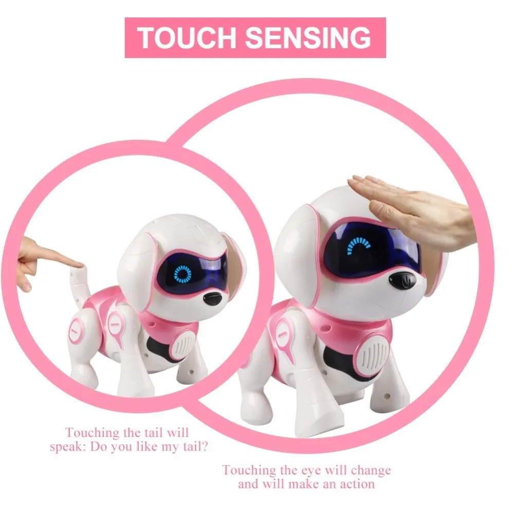 Robot Dog Toy Toy Electronic Pet с музыкой танец ходьба интеллектуальный механический инфракрасный датчик милый животных подарочные игрушки для детей 201212