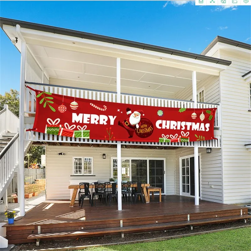 Feliz Natal Decorações de banner para casa bandeira de loja ao ar livre Puxando Y201020