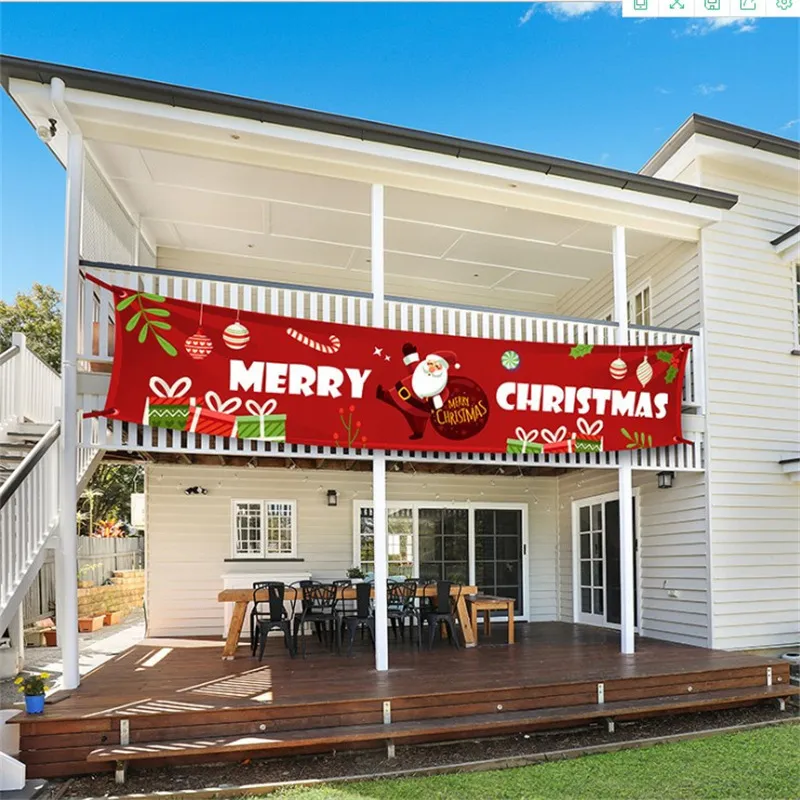 Frohe Weihnachten Banner Dekorationen für Home Outdoor Store Flag Pulling Y201020