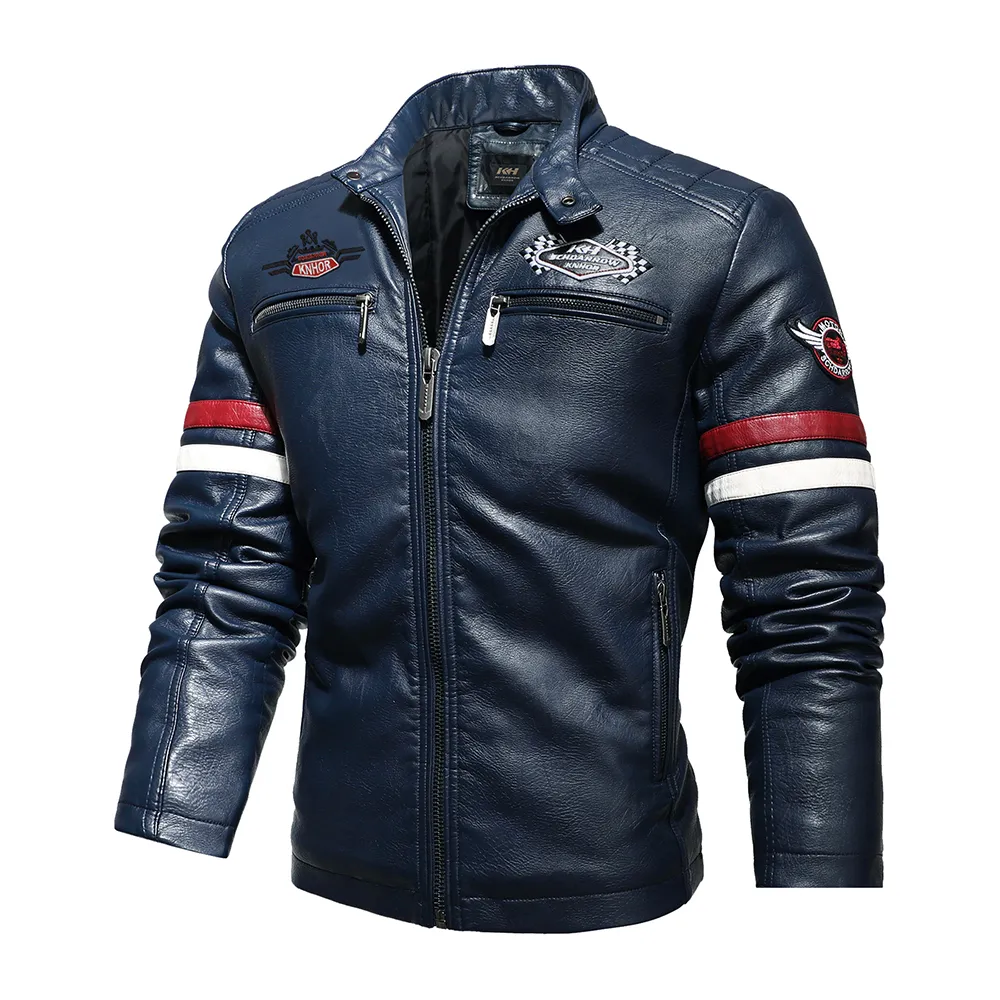Fashion Brand Men's Retro PU Jackets Men Slim Fit Motorcycle Leather Jacket Outwear Male Warm Bomber Military Outdoor Coat 201201