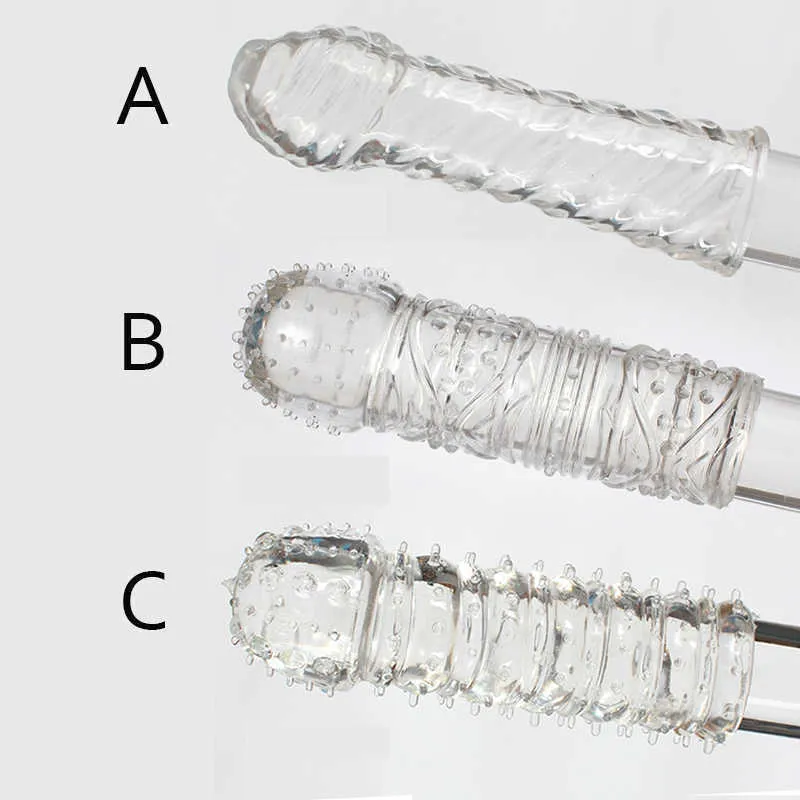 20222 Articles 3 Type Transparent réutilisable Pinis Manche de pénis Extender Male Delay Ejaculation Dildo Sheat Masr Cock Ring Sexy Toys pour 10019462862