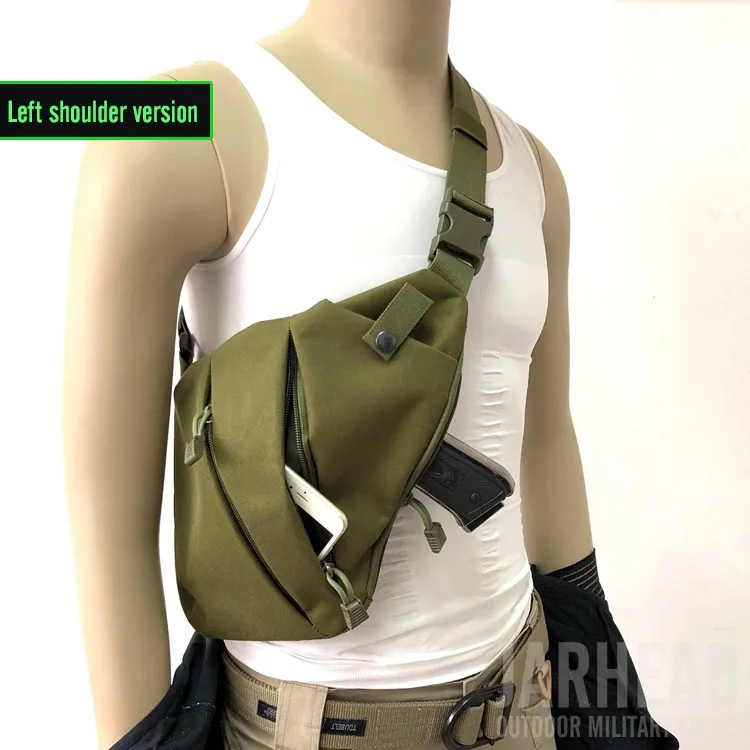 Wielofunkcyjny ukryty Tactical Storage Gun Torba Holster Męska Lewy Nylon Torba Na Ramię Nylon Anti-Theft Torba Skrzynia Polowanie