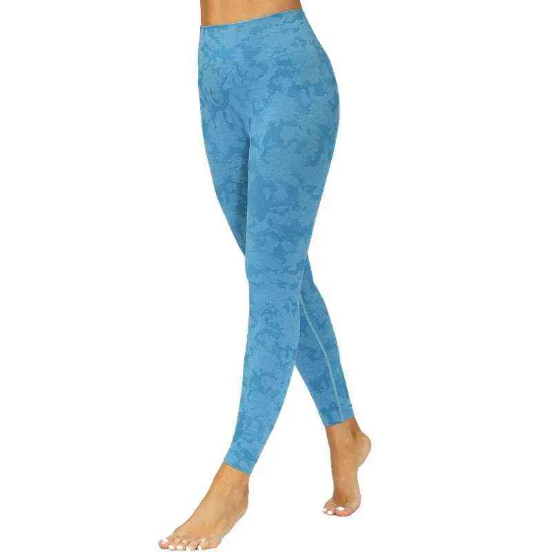 Nieuwe vrouwen yoga naadloze leggings hoge taille sportschool energie camouflage tijger huidpatroon meisje/vrouwelijke sport workout panty broek H1221