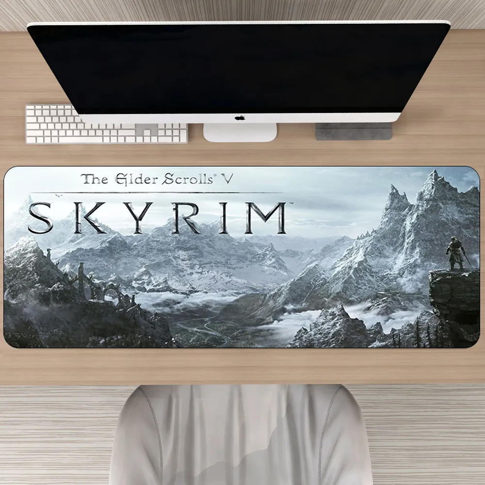 80x30 cm V Skyrim Gaming Myse Pad Gamer XL Duże gumowe mozePad Blokowanie klawiatury klawiatu