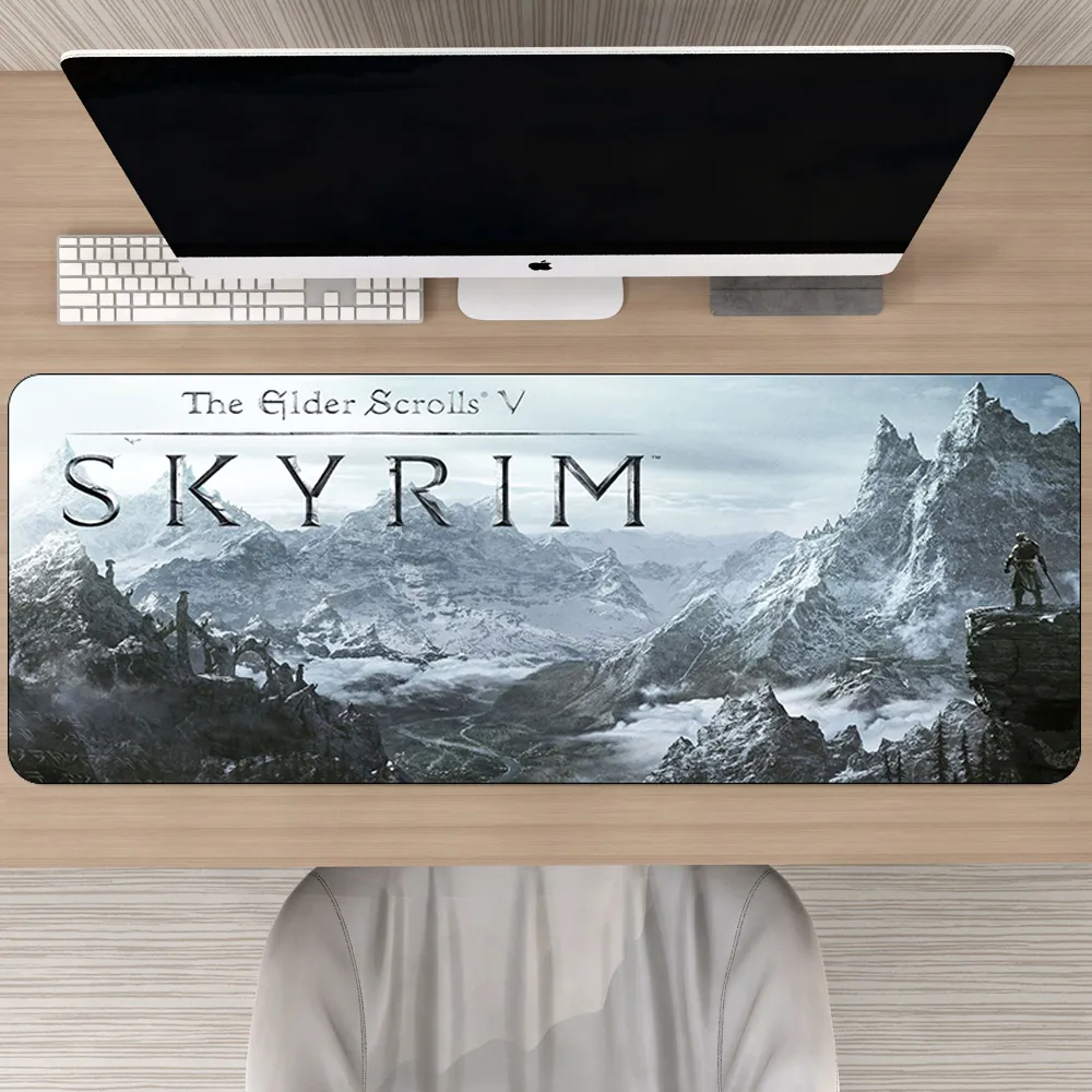 80x30 cm V Skyrim tapis de souris de jeu Gamer XL grand tapis de souris en caoutchouc bord de verrouillage tapis de clavier ordinateur tapis de bureau LJ29940245