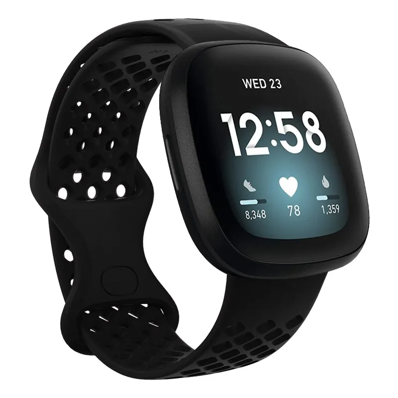För Fitbit Versa 3 Silicone Strap Sports Breattable Armband Armband Band för Fitbit Sense Versa3 Smart Watch Accessories78142792761317