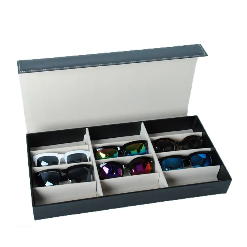 HUNYOO 12 GRID SUNGLASSES STORAGE BOX ARGURISER GLASSE DISPLAY CASE STANDELER EYEGLASSES BOX Solglasögon Case C0116298W