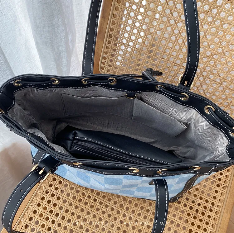 2024 moda grande capacidade sacola designer mulheres bolsa de ombro sacos de lona de luxo menina mão balde saco denim sacos portáteis para mulheres bolsas casuais