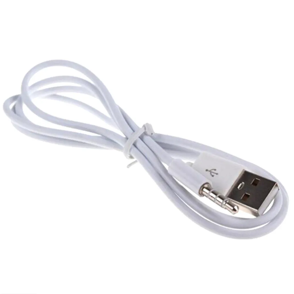 1 m USB till 3,5 mm Jack Cables USB 2.0 Datasynkroniseringsladdare Överföring Ljudadapter Kabelkabel