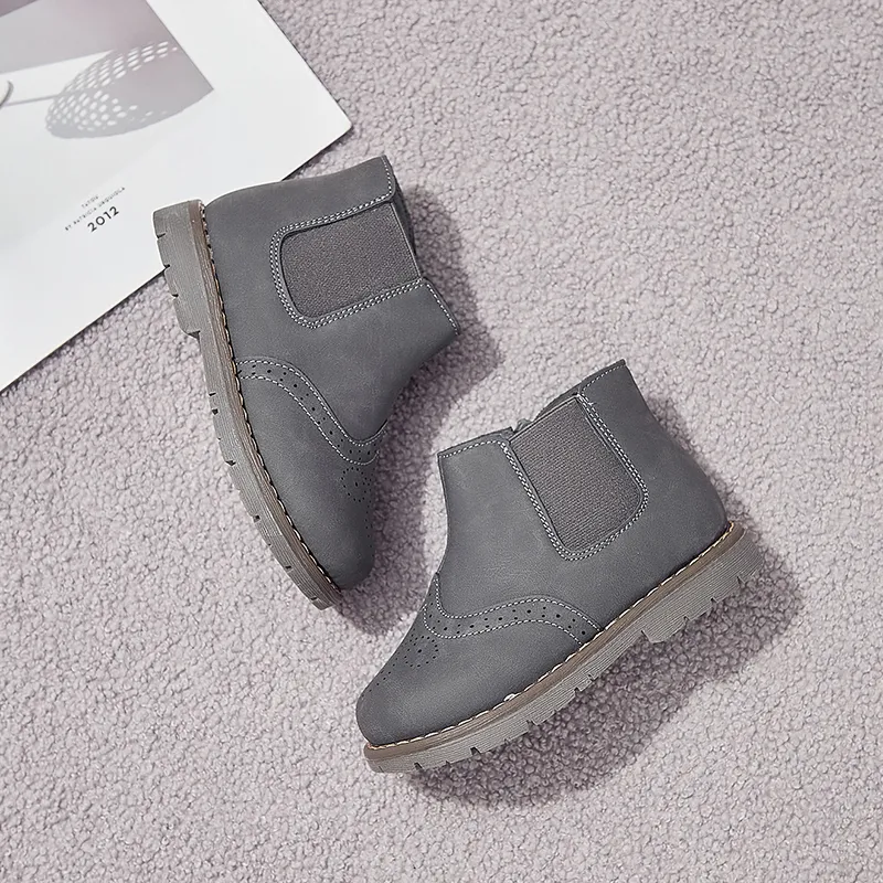 Nuovo! Scarpe bambini ragazze scarpe bambini stivali chaussure fille sapato menina stivale grigio l'autunno SandQ baby hard toeheel antiscivolo 201201