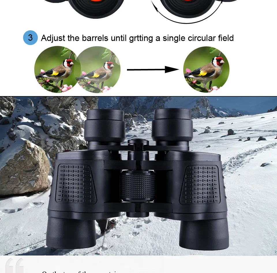 Binocoli professionali HD ad alta potenza 80x80 10000m di caccia alla visione notturna ottica escursioni escursioni Clarity6582948