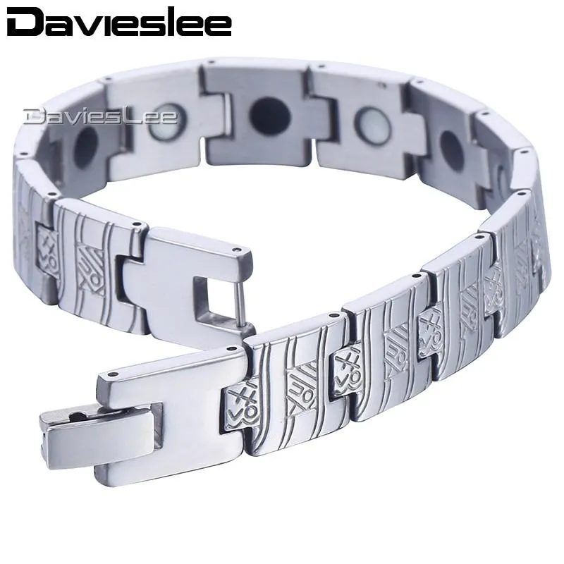 Chaîne à maillons Davieslee Bracelet de montre Bracelet hommes femmes Bracelet Bracelet lien acier inoxydable or argent couleur 12mm DKBM145289q