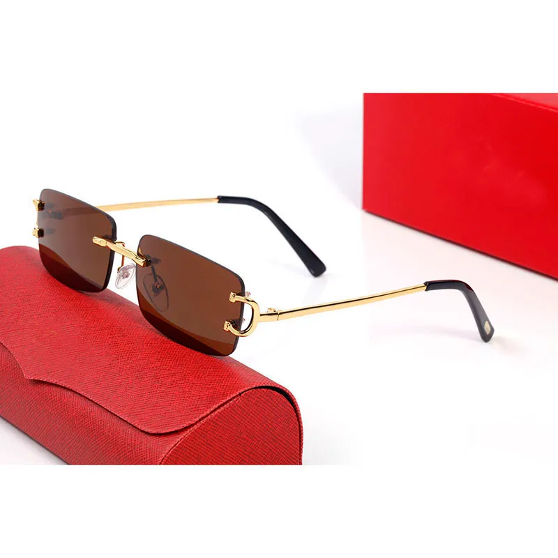 2022 óculos de sol de armação clara vintage ouro óculos de sol feminino masculino design de marca verão tons lentes coloridas óculos de liga nova chegada 188d