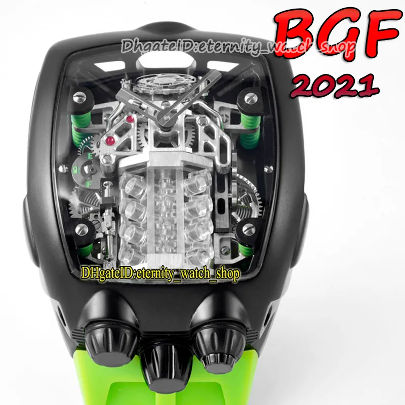 BGF 2021 Latest Products Super running 16 cylinder engine Black dial EPIC X CHRONO CAL V16 Automatic Mens Watch Black Case eternit238K