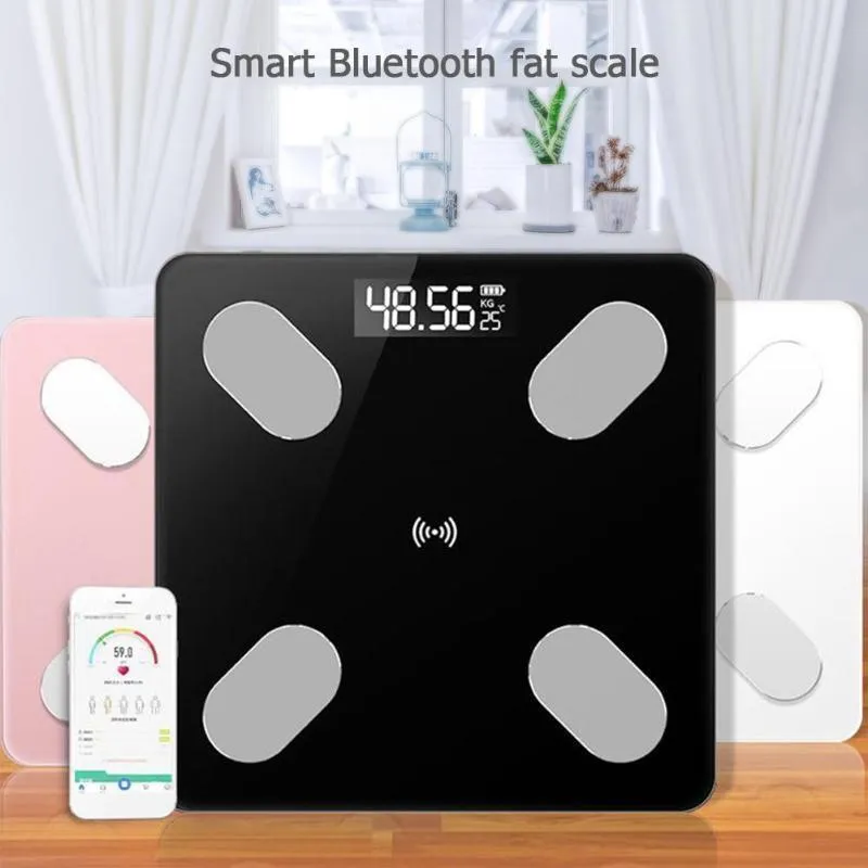 Bilancia grasso corporeo Bluetooth - Bilancia intelligente BMI Bilancia digitale bagno senza fili Analizzatore di composizione corporea con app smartphone Y200106